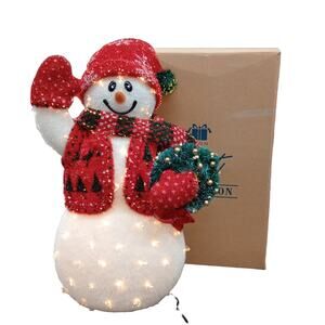 Vintage Avon Fiber Optic Light Up Snowman 16" Works
